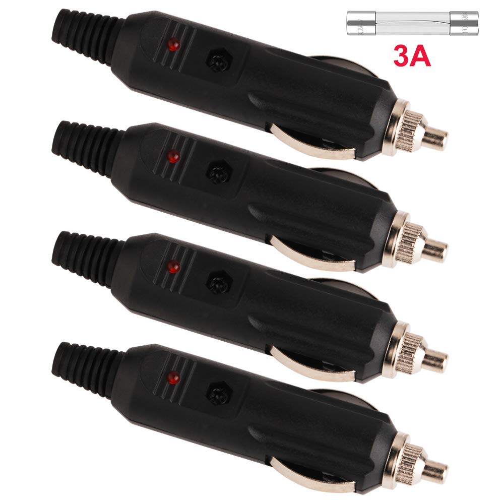

GTIWUNG 4pcs 12-24V Cigarette Lighter Plug Cigarette Lighter Plug Male Car Cigarette Lighter Cigarette