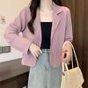 Petite Women's Loose Fit Spring/Autumn Jacket - Long Sleeve Suit Top, Short Casual Style
