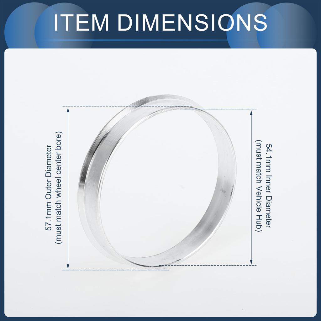 INFINAUTO Hub Centric Ring 54.1mm Inner to 57.1mm OD Car Wheel Hub Ring Aluminum Alloy 4pcs