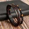 Pulsera de Cuero para Hombre Clásica Estilo Nuevo Tejida a Mano Combinación Multicapa Accesorio Moda Joyería para Hombre Venta al por Mayor Dropshipping