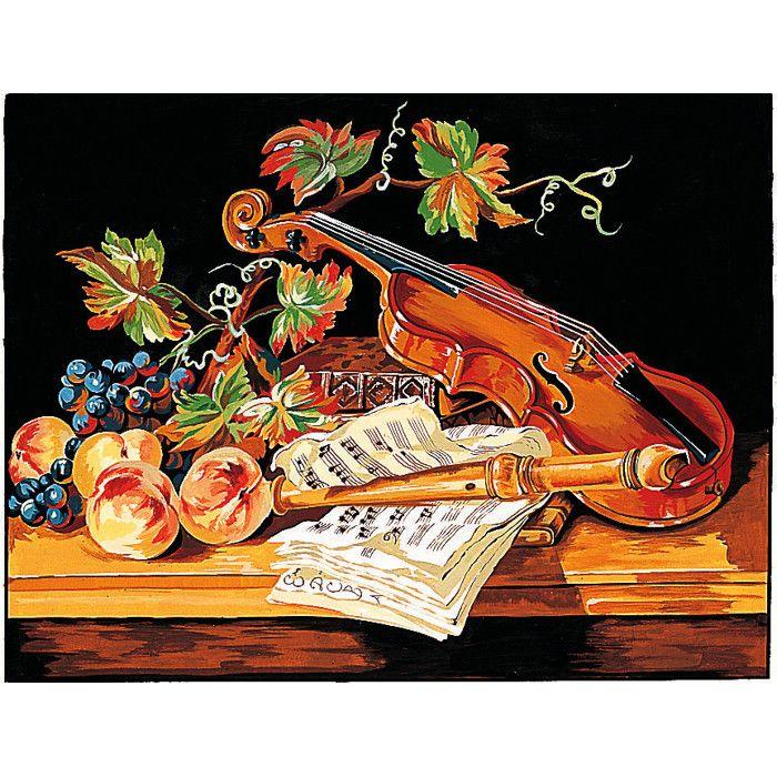 Canevas Pénélope Antique Nature morte au violon 50x65cm
