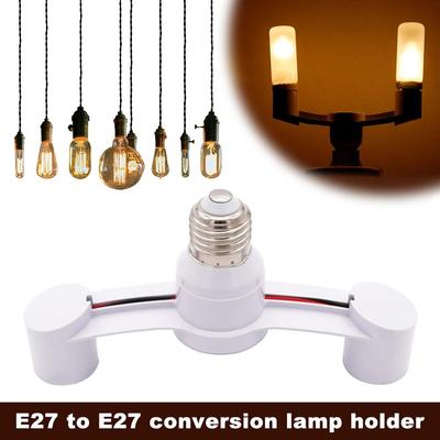 E27 To 2 E27 2 In 1 Head Extended LED Light Bulbs Lamp Studio Holder Base Photo Power Socket Fo P2X3