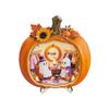 Decorazione Tavolo in Legno Zucca di Halloween Centrotavola Rustico per Decorazione Stagionale Autunnale della Casa