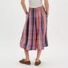 Women's Summer Boho Plaid Culotte Pants Casual Wide Leg Palazzo