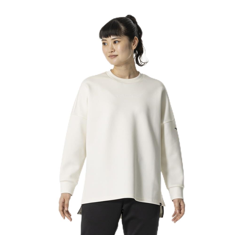 Mizuno Snow White Heather Stretch Crew Neck Training Sweatshirt Women's (32MCA332)