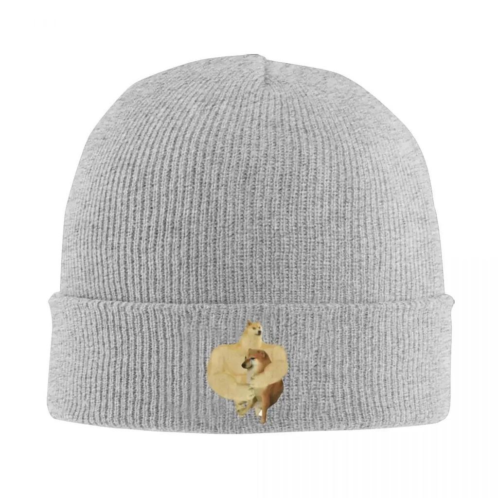 New Doge Shiba Inu Memes Warm Knitted Cap Hip Hop Bonnet Hat Autumn Winter Outdoor Beanies Hats for Unisex Adult