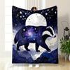 Animals in the Dreamy Night Sky Printed Blanket Children Adult Soft and Warm Bedding for Sofa Outdoor Travel Cover Blanket