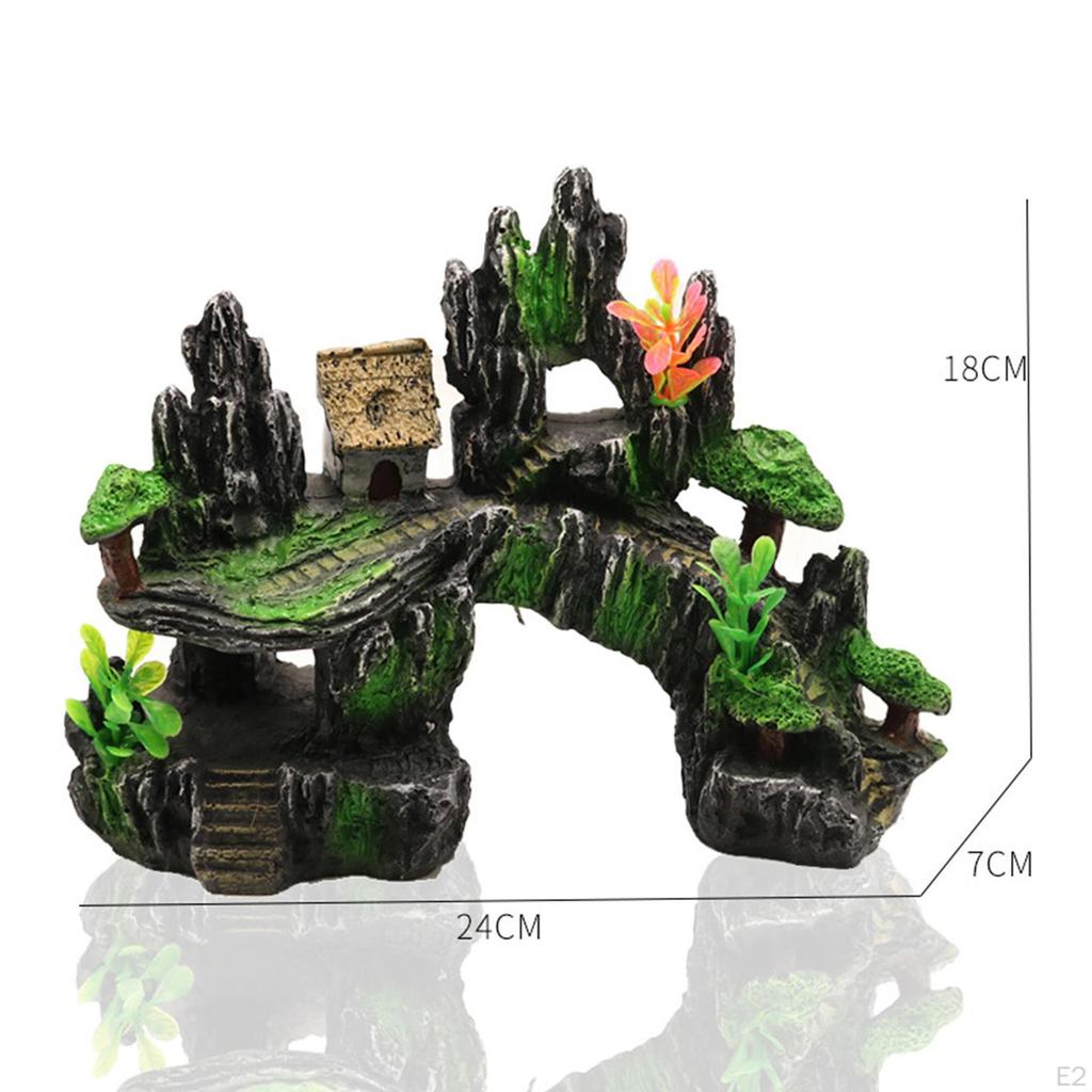 Aquarium Decoration Rockery Mountain View Stone Ornament Figurine Multifunctional Fish Tank Decor