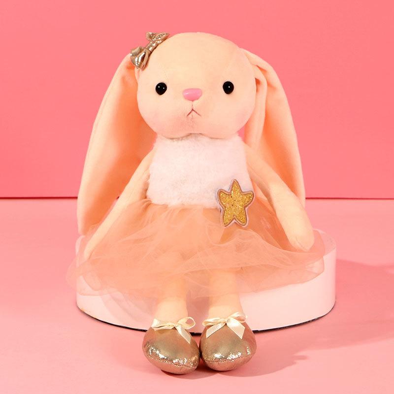 

Cute Rabbit Plush Toy Long Eared Rabbit Doll Girl Children s Birthday Gift Grab Machine Doll Wedding Sitting height 25 cm, total length 39 cm