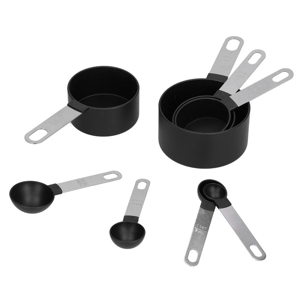 8Pcs Nesting Design Measuring Cup Rustless Steel Handle Baking Measuring Set Home Baking