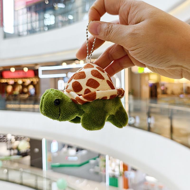 Mignon Petite Tortue Pendentif Peluche Jouet en Peluche Poupée Sac Pendentif Porte-clés Tissu Dessin Animé Bijou Accessoire Porte-clés Cadeau Décoration brown