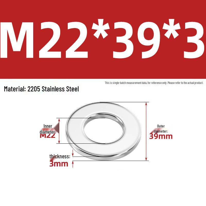 High-Strength 2205 Duplex Stainless Steel Flat Washer, Grade 8.8, DIN125 Standard for M6-M36 Screws