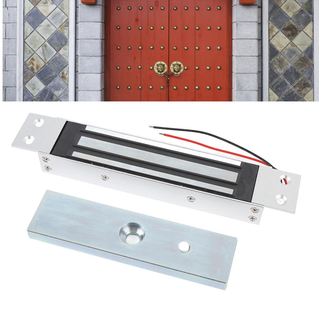 Single Door Electric Magnetic Lock 180KG Holding Force DC12V NC Mode Aluminum Alloy Electromagnetic Lock for Glass Wood Metal Fire Door