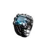 1 Anillo de Garra de Dragón Demonio Maligno Azul y Rojo de Cristal Gótico para Hombres Gram Biker Punk Rock Hip Hop Accesorios de Joyería Geniales