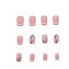 24 Pieces Of Wearing Armor Valentine'S Day Short Square European And American Gold Powder Simple Lines Love White French Wearing Armor