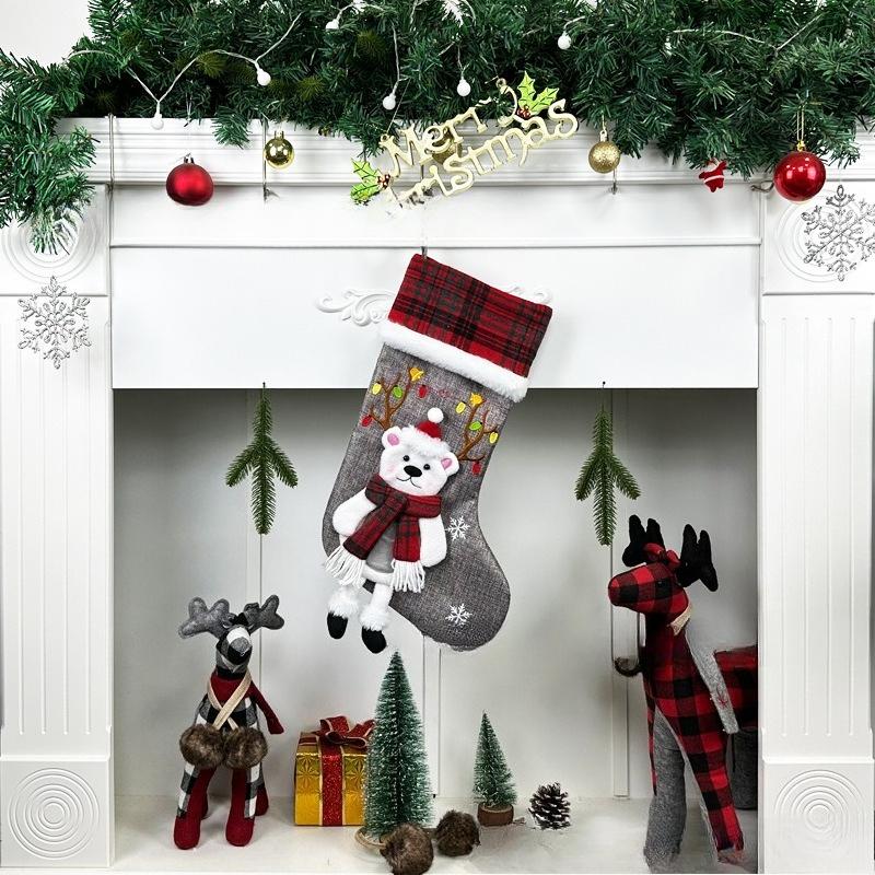 Christmas Socks Gift Bag Christmas Tree Ornaments Snowman Christmas Tree Pendant