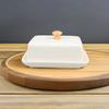 With Lid Ceramic Butter Dish Top Handle Sealed Butter Container Nordic Butter Plates  Snack