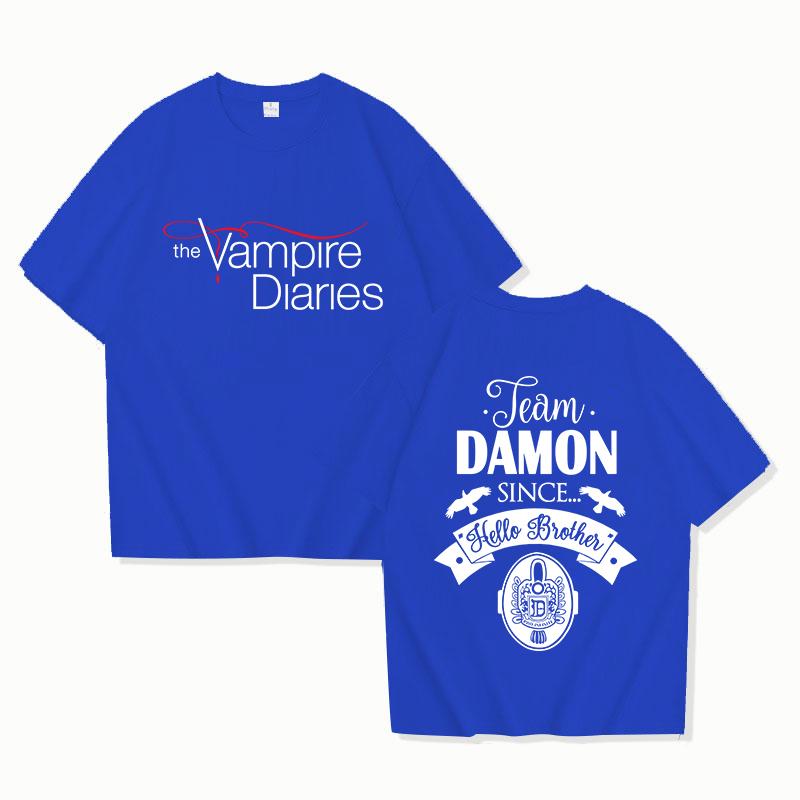 New The Vampire Diaries Print Tshirt Unisex Casual Short Sleeve T-shirt Women Fashion Summer Tops Tees
