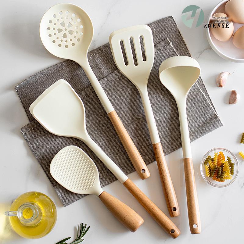 Food-Grade Silicone Cooking Tools: Stirring Spatula & Soup Ladle Set