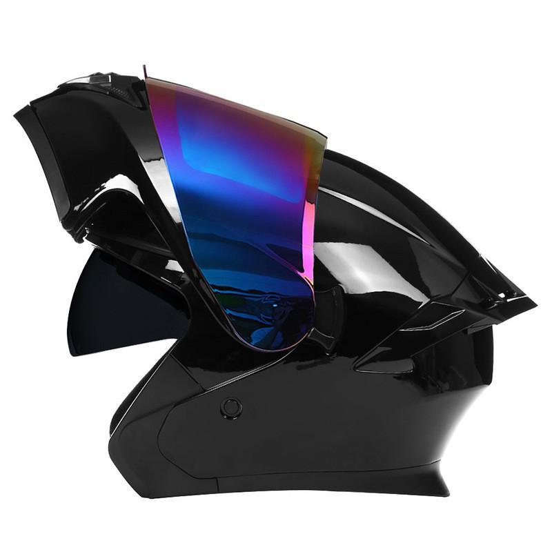 BLD Motorcycle Helmet Men's Full Double Lens Exposed Universal Riding Throughout