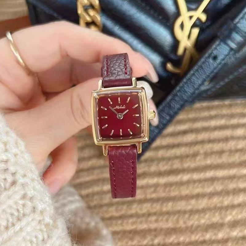 Watch Gold Angola Red Ladies Square Ladies Niche Light Luxury Retro Women'S Watch
