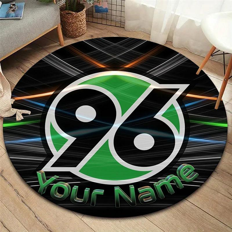 Hannover 96 Custom Name Round Area Rug,Carpet Rug for Living Room Bedroom Sofa Playroom Decor,Non-slip Floor Mat