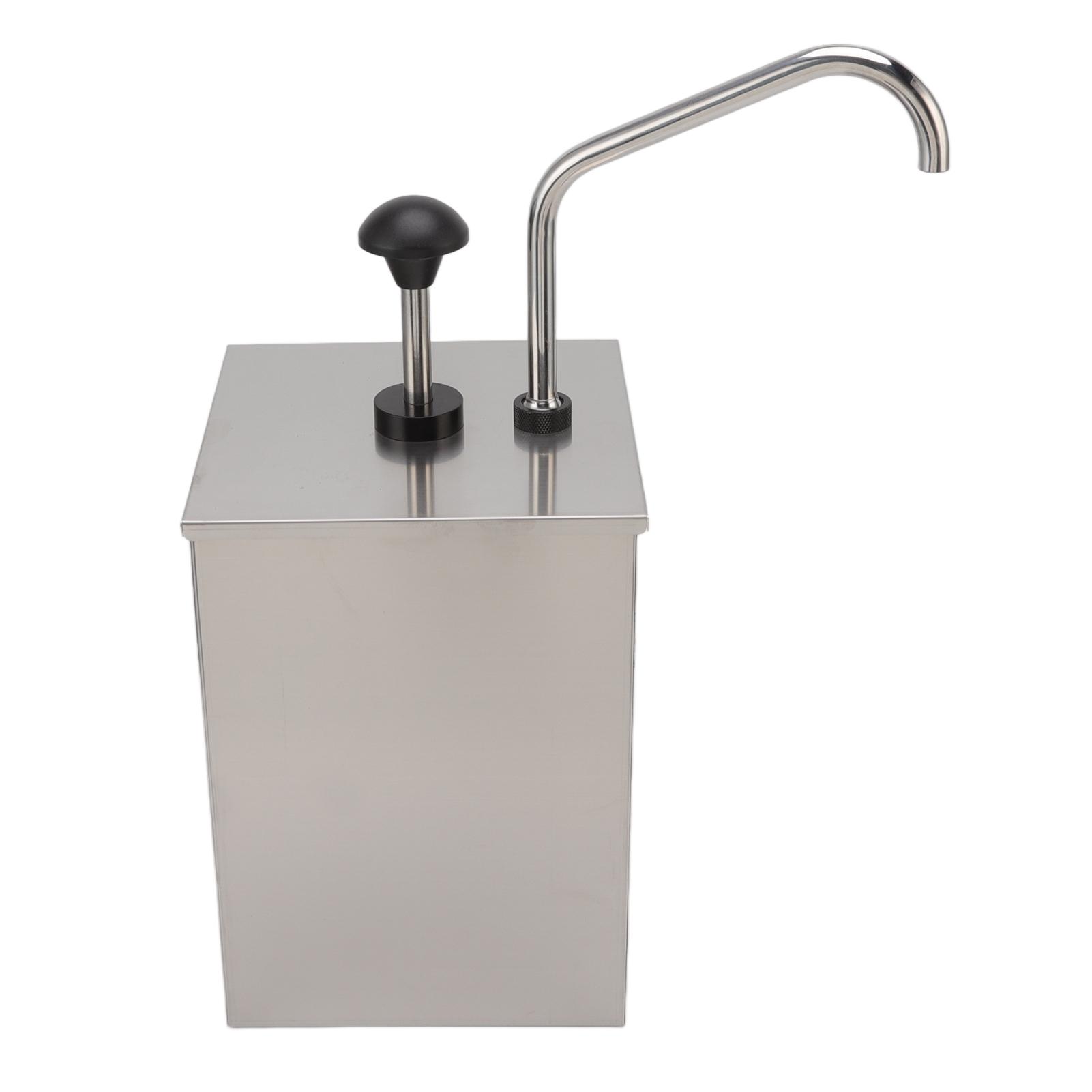 

4L Soy Sauce Pump Dispenser Station Stainless Steel Single Head Condiment Dispenser Syrup Pressing Pump