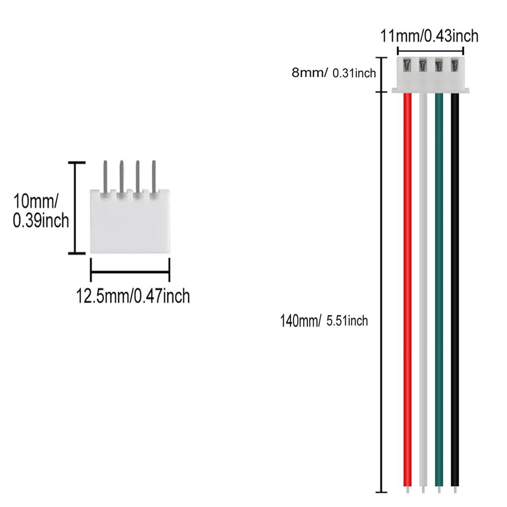40 pairs JST-XH Connector Kit XH 2.54mm 4P Connector Plug
