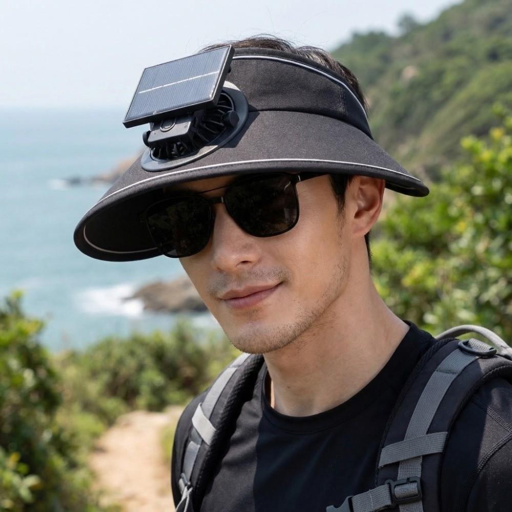Breathable Sun Visor Hat Sun Protection Fishing Hat Sunscreen Fan Hat  Camping Activities