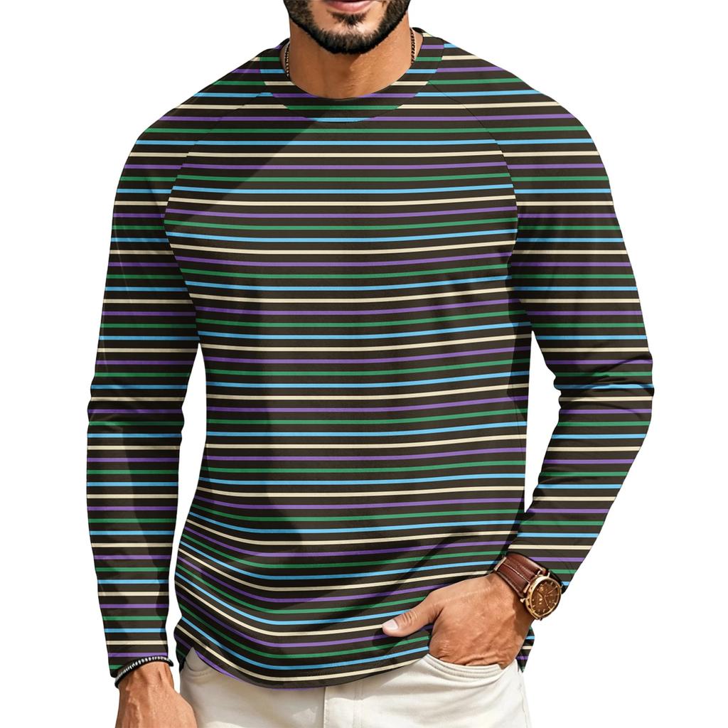 Maglietta da uomo a maniche lunghe raglan con scollo casual per l'uso quotidiano