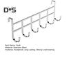 Storage Rack with 6 Hooks Sturdy Construction Strong Load-bearing Simple Installation Clothes Hanger Stainless Steel Hook