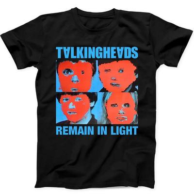 230 Gsm 100% Algodón Talking Heads Remain In Light Punk Rock Edición Limitada Regalo Camiseta Negra B77