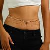 European & American Multi-layer Sequin Waist Chain with Pendant Bead