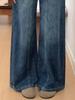 Women's Plus Size High-Waisted Retro Washed Wide-Leg Jeans