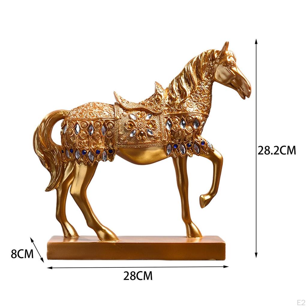 Abstract Resin Couple And Horse Sculpture Figurine Creative Animal Statue for Bookcase Cafe Desktop