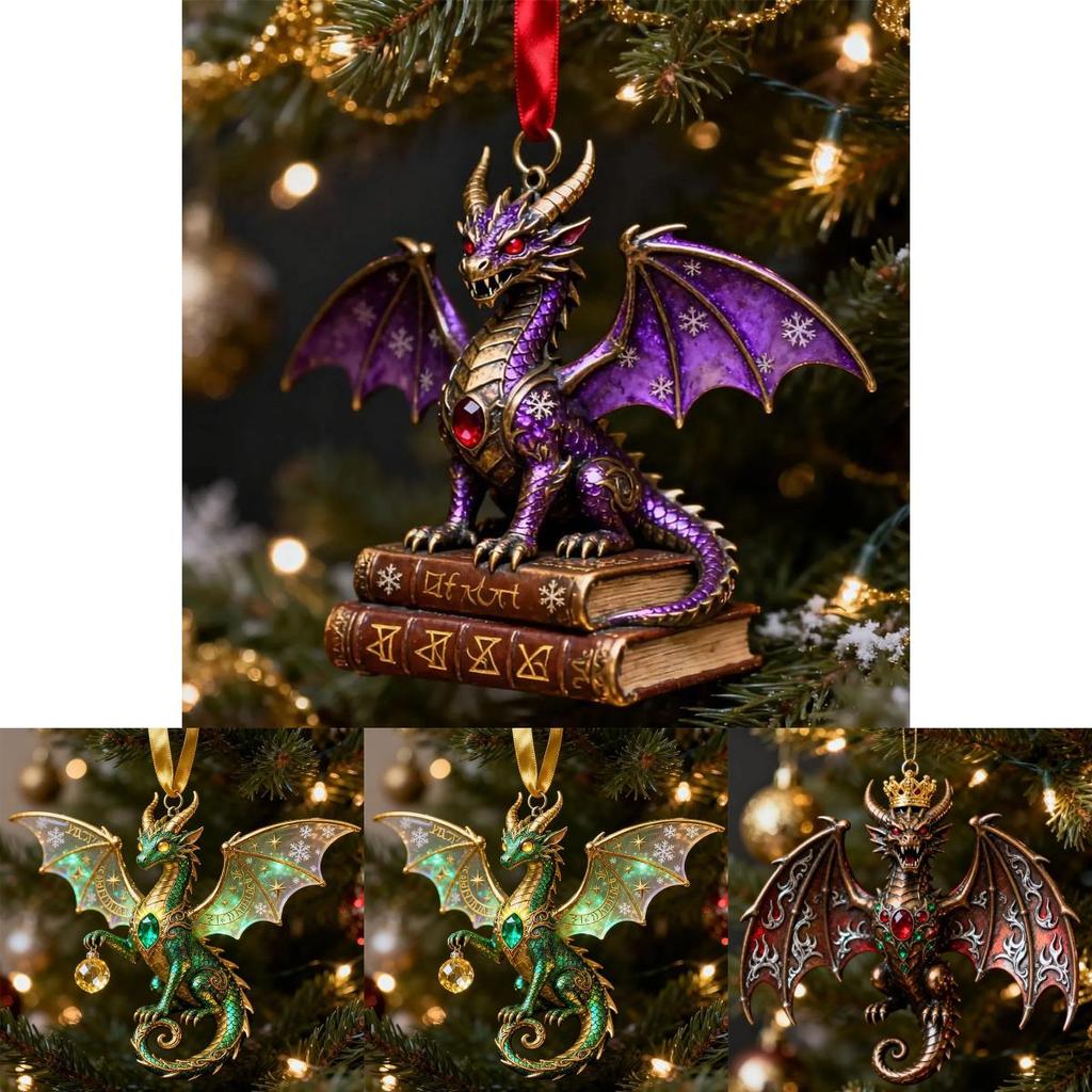 Acrylic Car Decoration Dragon Series Holiday Ornament With Cartoon Theme For Festive Gift