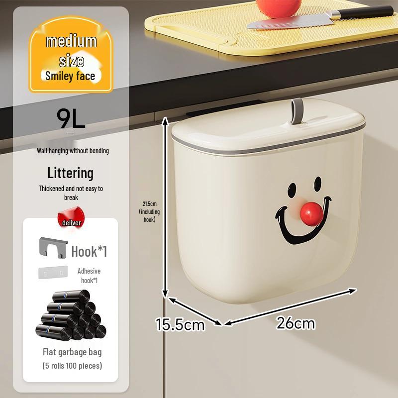 Wandmontierter Cartoon-Mülleimer mit Deckel für Badezimmer, Küche, Schlafzimmer oder Wohnzimmer
