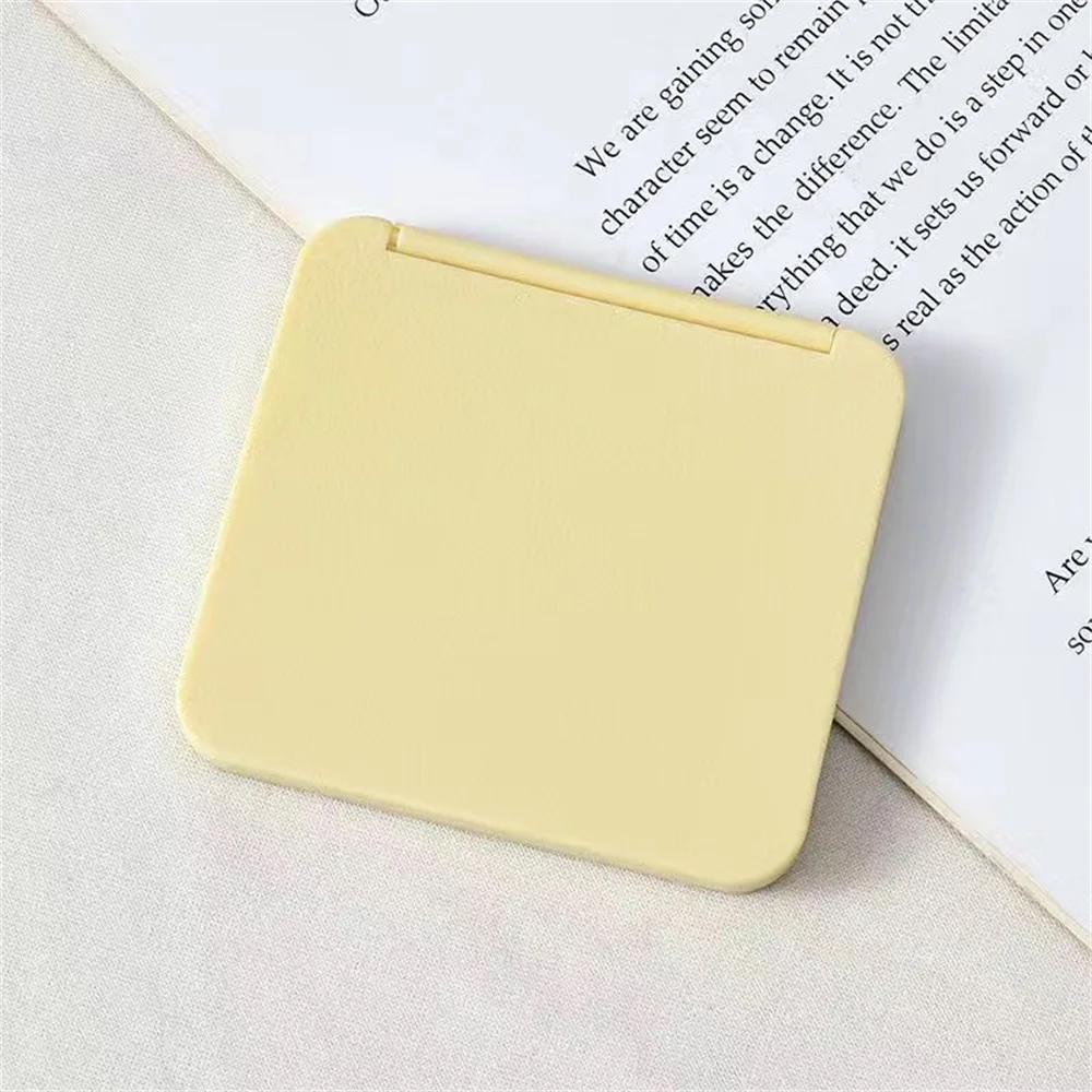 Double Sided Makeup Mirror Folding Portable Women Solid Color Mirror Pocket Rectangle Cosmetic Beauty Vanity Travel Men Shaving
