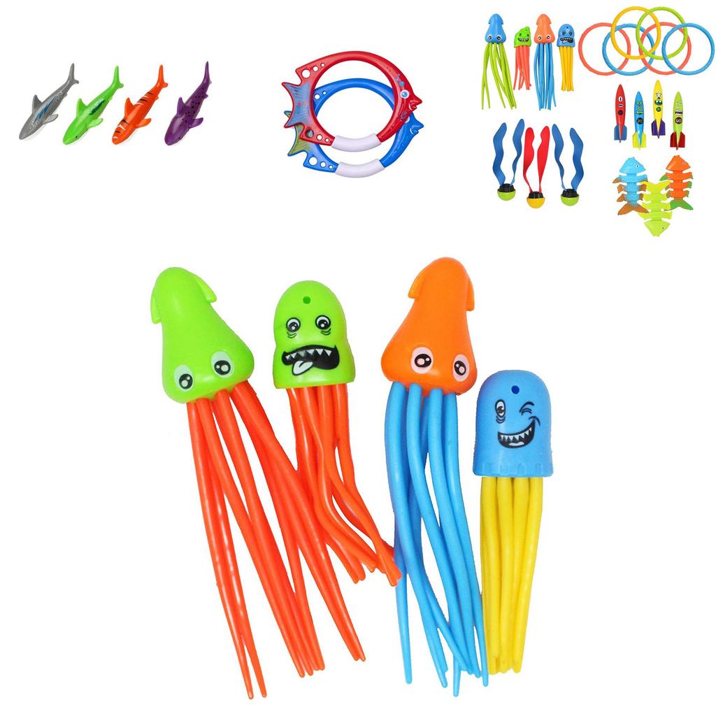 Colorful Kids Diving Toy Set With Water Rings Torpedo Pool Fun For Ages 3 To 6 Years