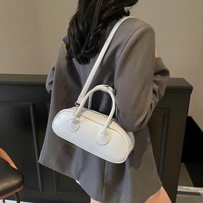 New Niche High-end Sense Simple Solid Color Personality Ins Versatile Boston Foreign Style Fashion Portable Messenger Women's Bag