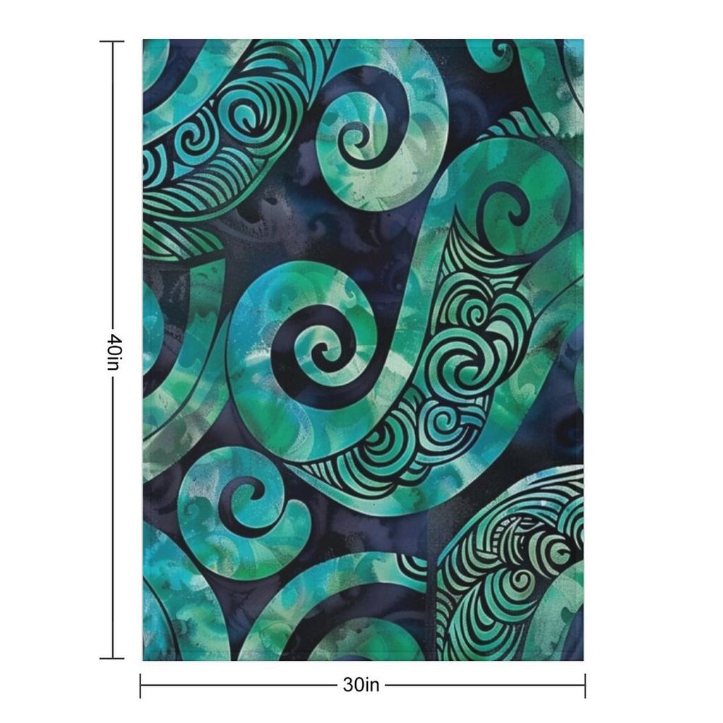 New Zealand M??ori Paua Pattern Koru Design 17 Throw Blanket Picnic Valentine Gift Ideas Sleeping Bag Custom Blankets