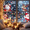 2025 Christmas Decorative Glass Window Stickers Santa Claus Snowman Elk Scene Layout Electrostatic Wall Sticker Xmas Ornaments