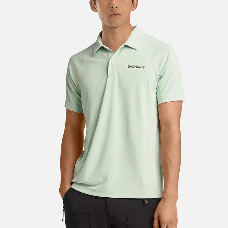 Timberland Outdoor Hiking Casual Lightweight Short Sleeve Polo Shirt Men tops Embossed-Green A6AQB-ENE