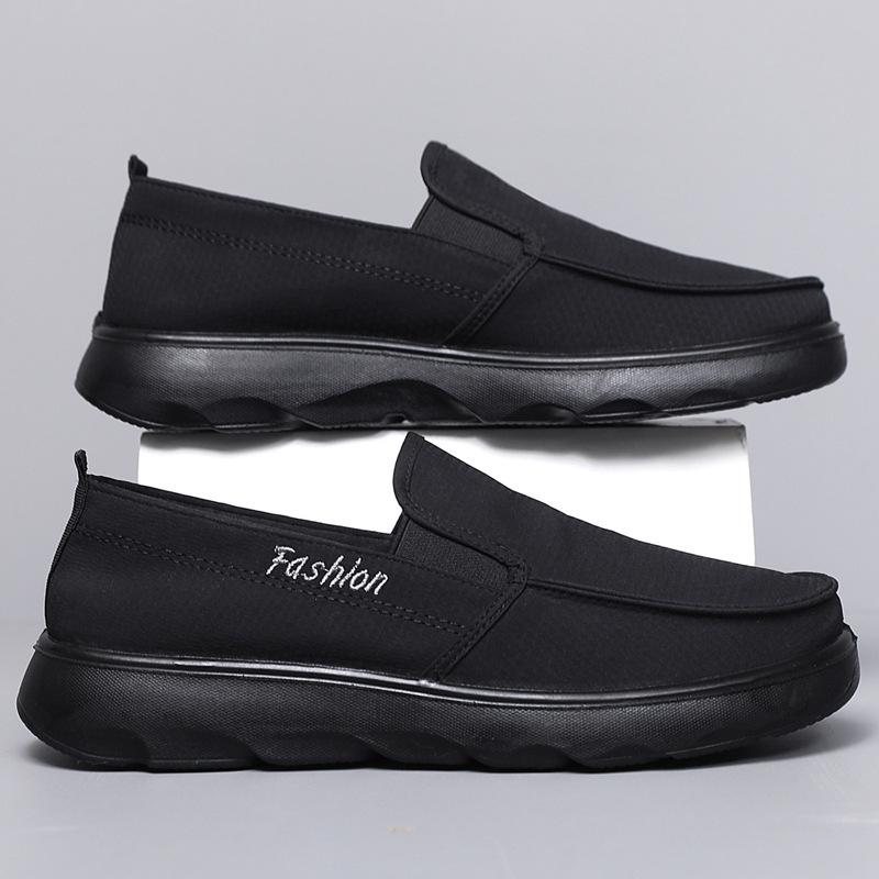 

Loafers Men s Casual Shoes Breathable Canvas Shoes Soft Sole Walking Flats Slip on Comfort Driving Shoes for Men Zapatos Hombre 39 чёрный