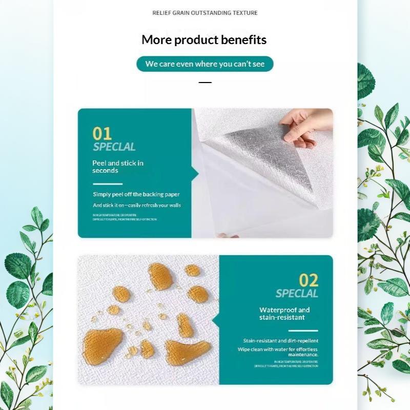 Self-Adhesive 3D Linen Foam Wall Sticker Moisture-Proof Wallpaper For Living Room Bedroom Bathroom Dormitory Home Decorationecor