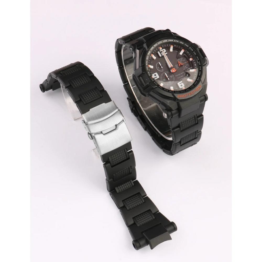 For Casio G-shock Special Convex Interface Fold Buckle Air Fighter Plastic Steel Series GW-A1100 Gw4000 Ga1100 Men Watch Strap