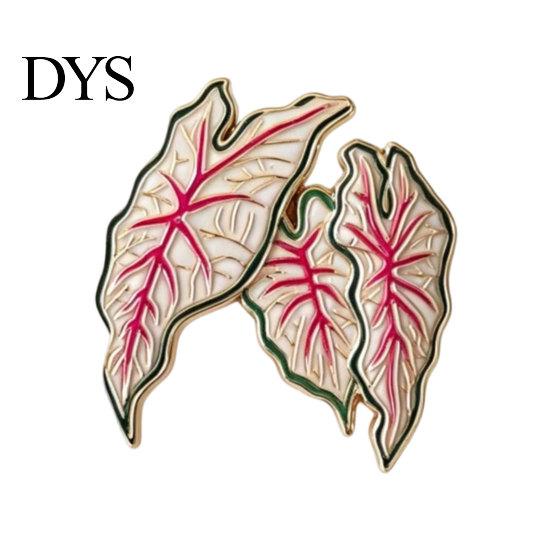 Burr-free Enamel Pin Alloy Brooch, Leaf Design Lapel Pin, Plant Lover Badge with Smooth Lines Vibrant Bright Color, Fresh Style Brooch for Shirts