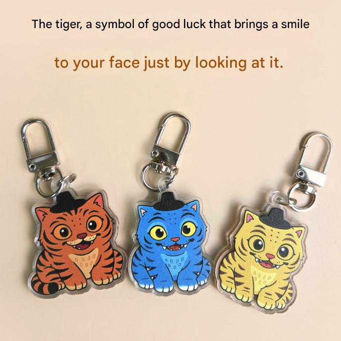 K-POP DEMON HUNTERS Gat-wearing Tiger Acrylic Keyring (3 Options)