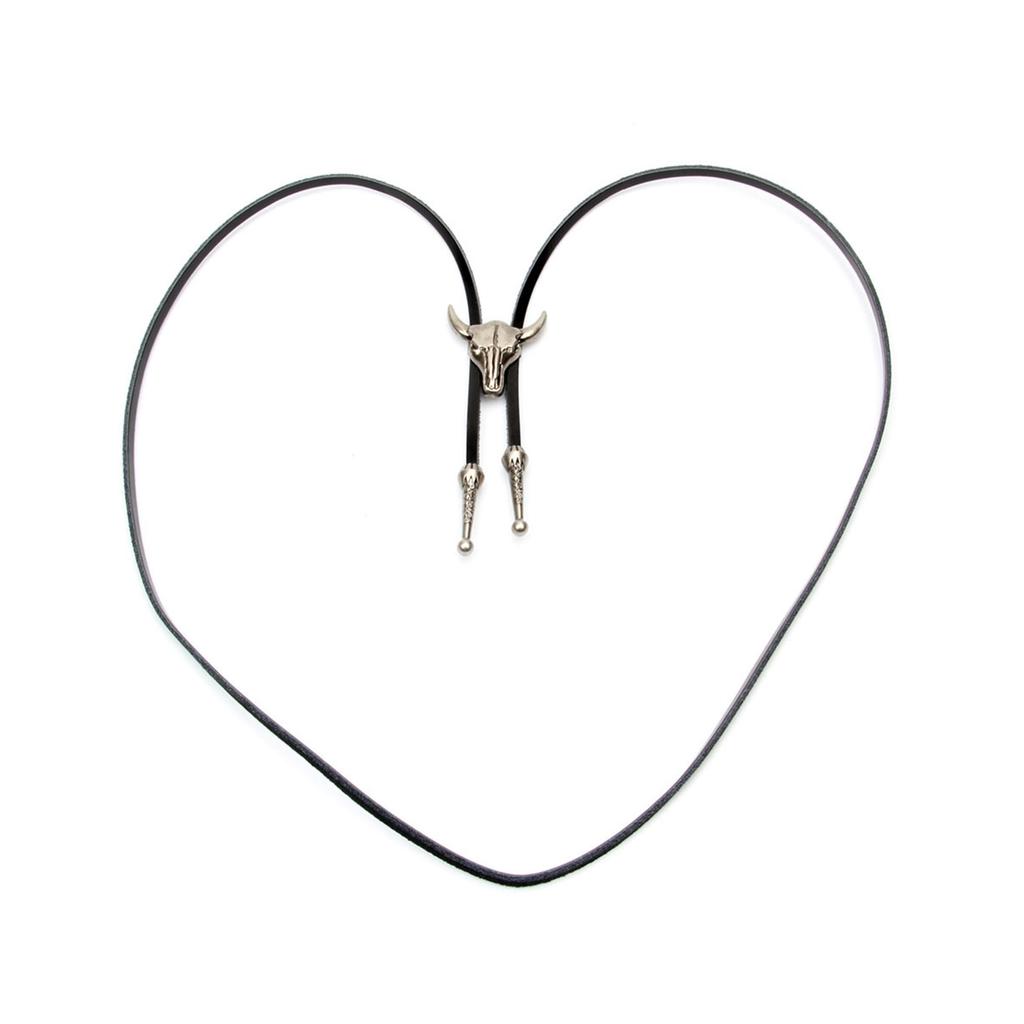 Vintage Western Cowboy Bolo Krawatte Kuhkopf Krawatte Punk Halskette Kostümzubehör Amerikanische Bola Krawatte Western