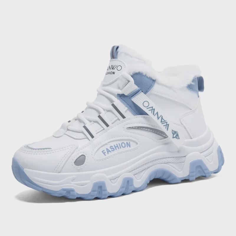 Sapatos de Inverno de Cano Alto Femininos com Forro de Veludo para Esportes de Neve